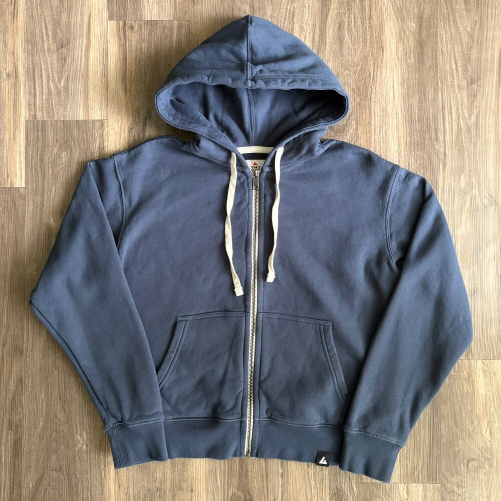 American Giant Midweight Full Zip Hoodie Women's Size M Blue USA Made Worn